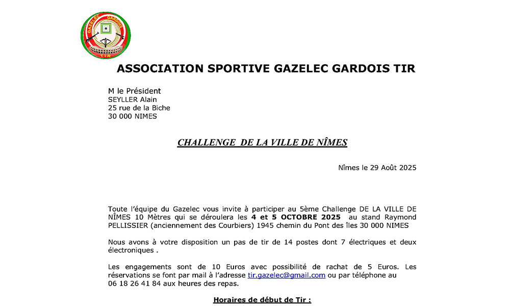 5ème Challenge de la Ville de Nîmes